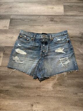 Lucky Brand Distressed Blue Denim Jean Shorts